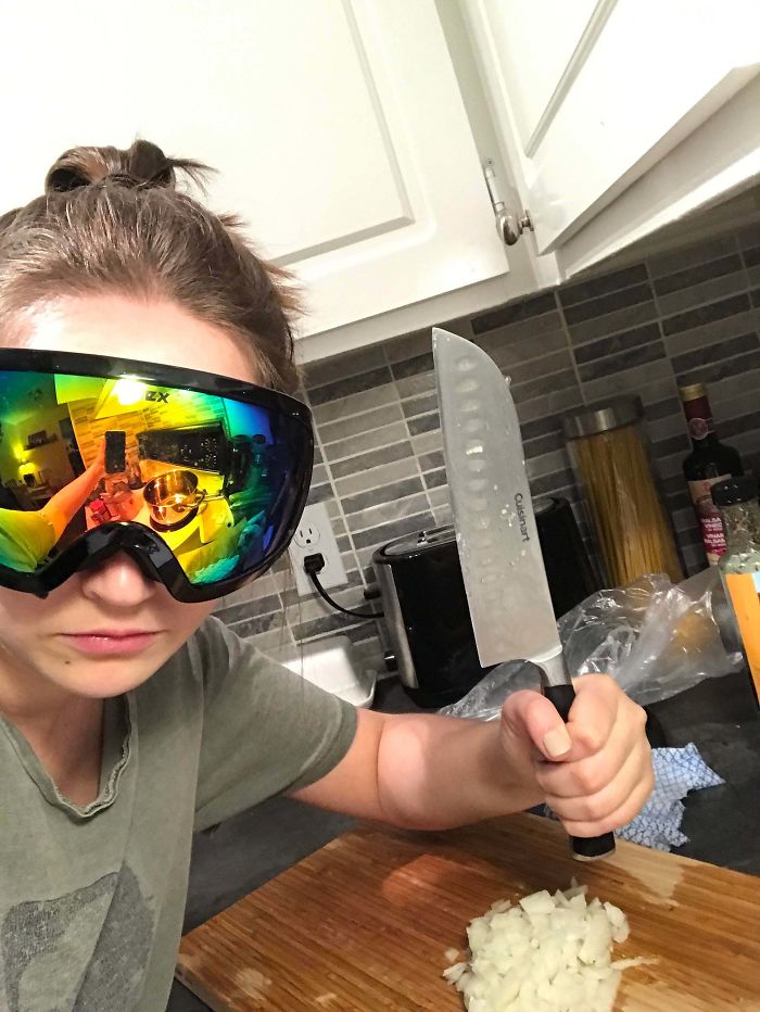 Put On Ski Goggles When Chopping Onions So You Don't Cry Your Eyes Out