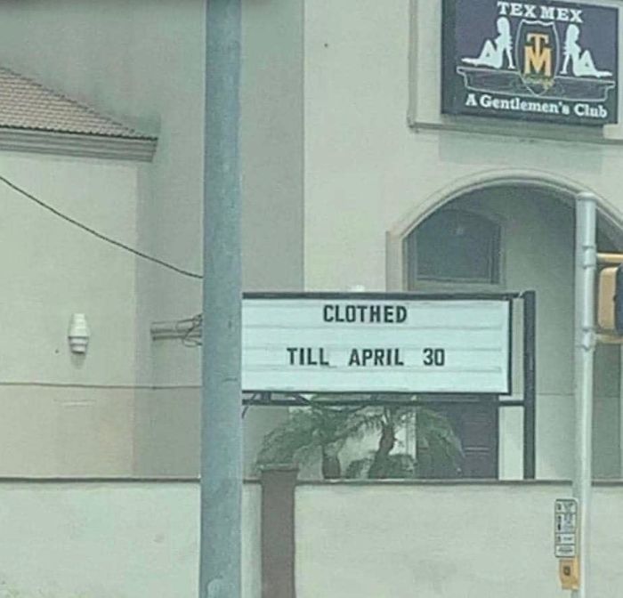 Gentlemen’s Club In My Hometown For The Covid Sign Win