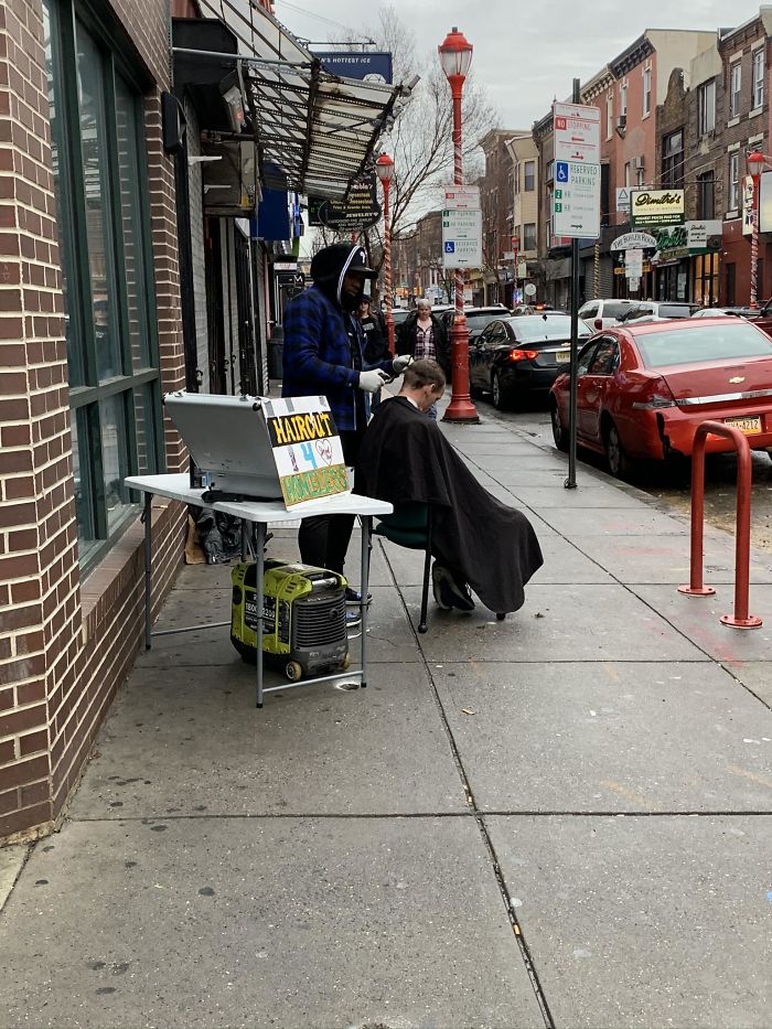 Walking Down South Street In Philadelphia, This Man Was Giving Free Haircuts To The Homeless