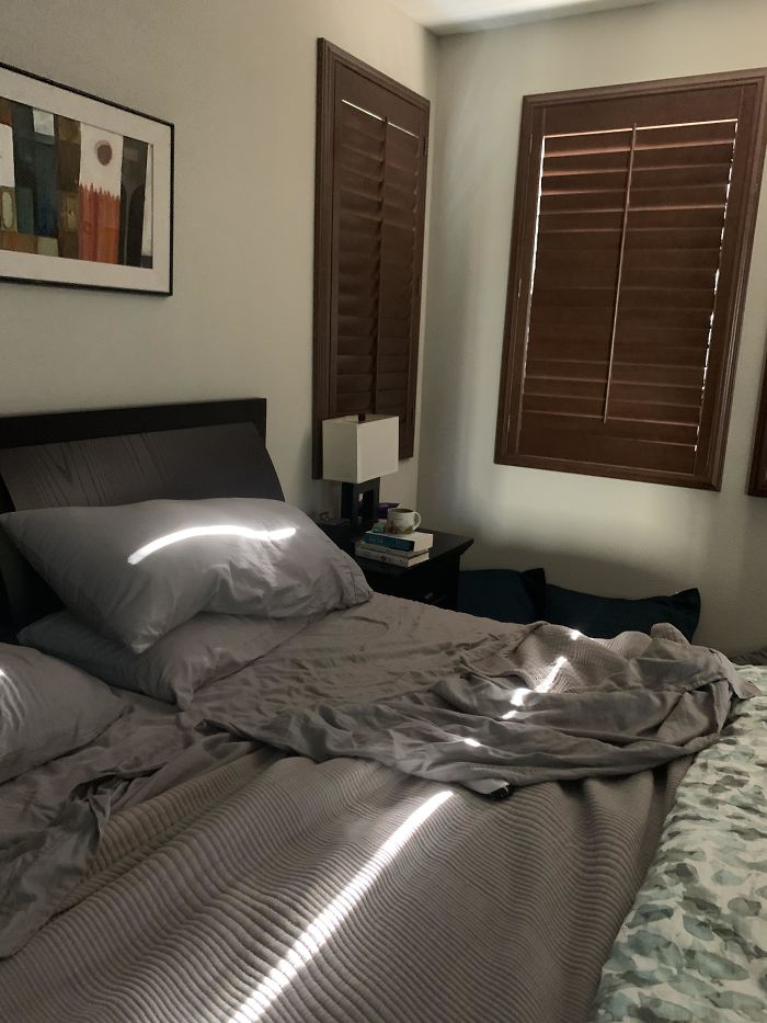 This Is Where The Light Hits Our Bed At 8 AM