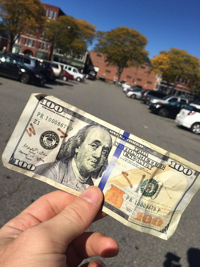 Finding A Hundred Dollar Bill In The Parking Lot Only To Learn It's Movie Prop Money
