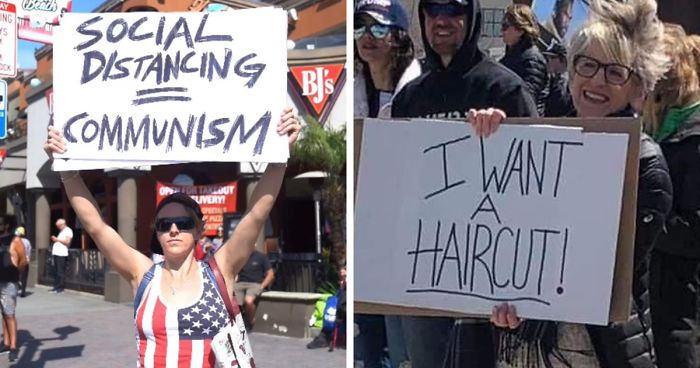 16 Not The Brightest People Who Are Against The Quarantine Holding Some ‘Interesting’ Signs