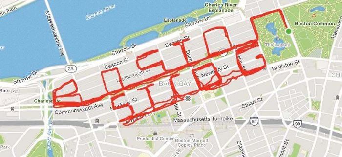 Marathon Runner Ran 26.3 Miles To Spell Out “Boston Strog” In Her Fitness App