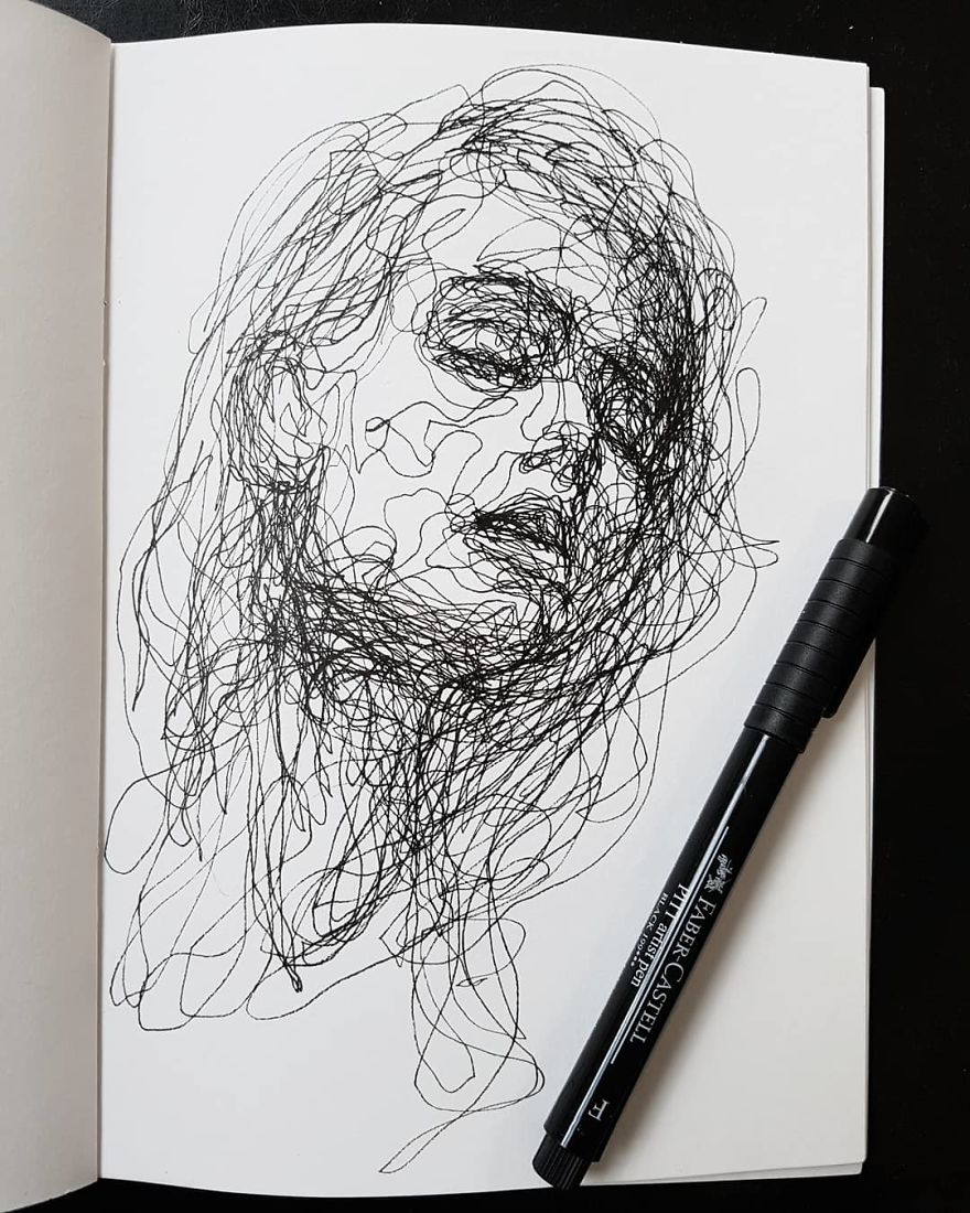 Self-Taught Artist Makes Amazing Female Portraits Based On Doodles