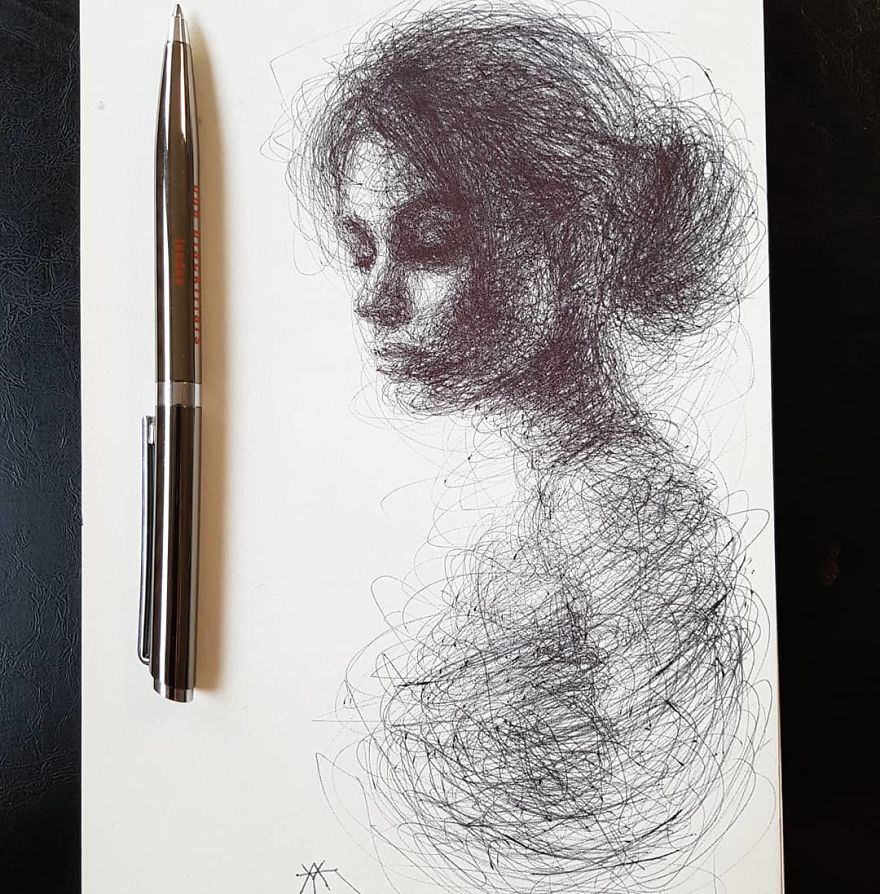 Self-Taught Artist Makes Amazing Female Portraits Based On Doodles