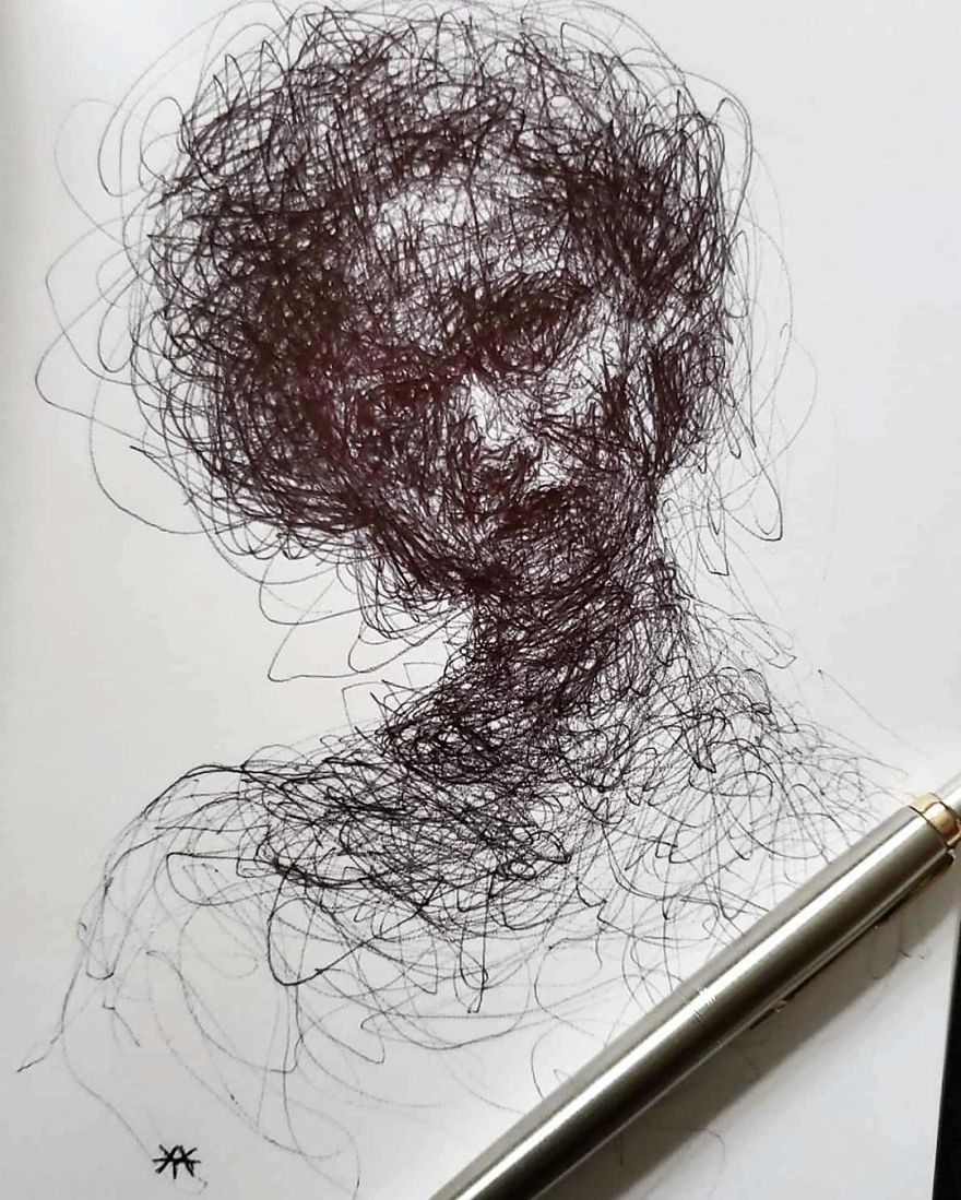 Self-Taught Artist Makes Amazing Female Portraits Based On Doodles