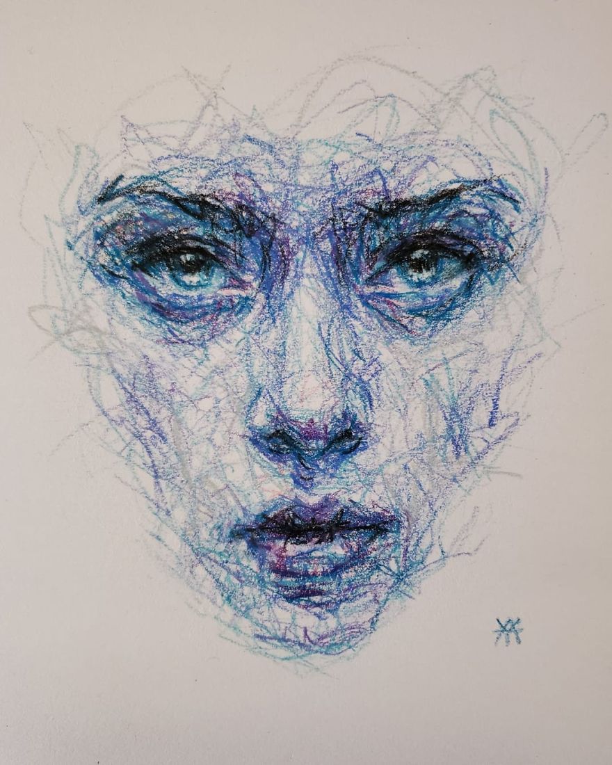 Self-Taught Artist Makes Amazing Female Portraits Based On Doodles