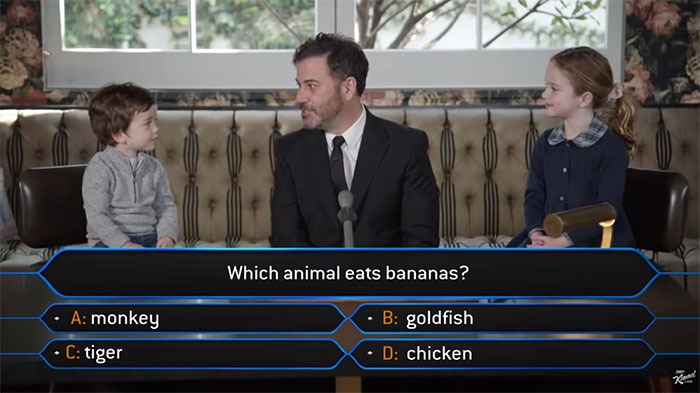 Jimmy Kimmel Hosts 'Who Wants To Be A Millionaire' For His Two Kids And Billy Adorably Loses His Patience Jimmy Kimmel Hosts 'Who Wants To Be A Millionaire' For His Two Kids And Billy Adorably Loses His Patience