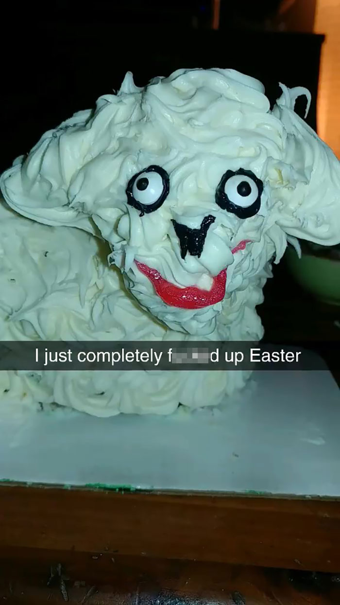 Woman Buys Ugly Lamb Cake And Decides To Fix It, Ruins Easter In The Process