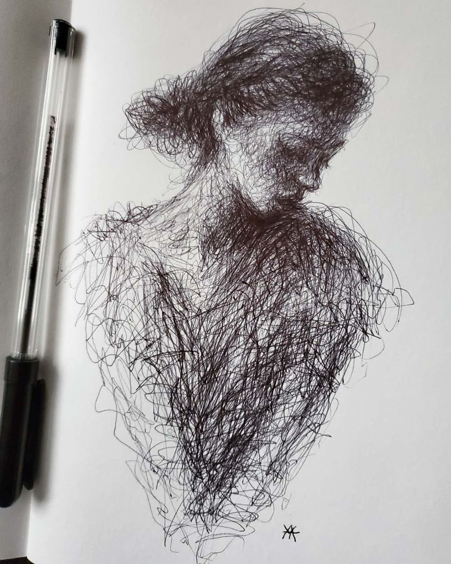 Self-Taught Artist Makes Amazing Female Portraits Based On Doodles