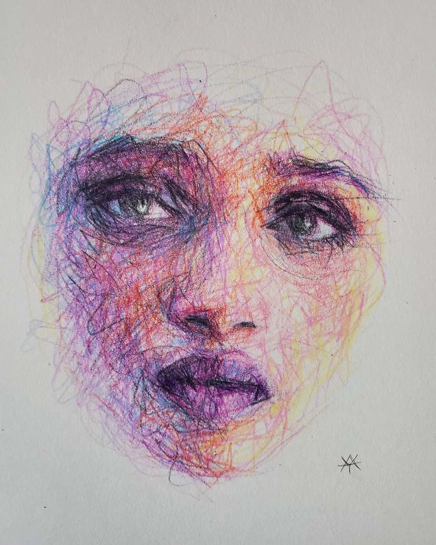 Self-Taught Artist Makes Amazing Female Portraits Based On Doodles