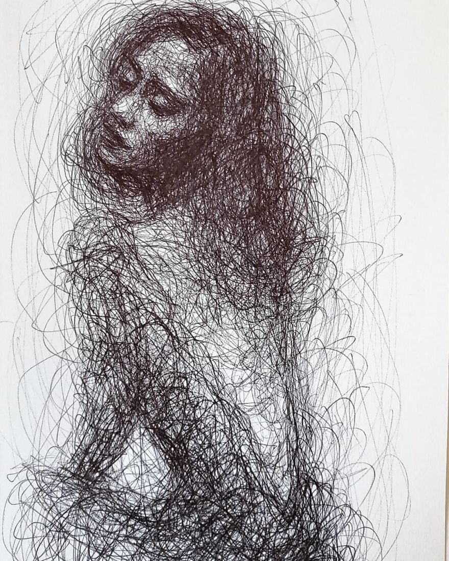 Self-Taught Artist Makes Amazing Female Portraits Based On Doodles