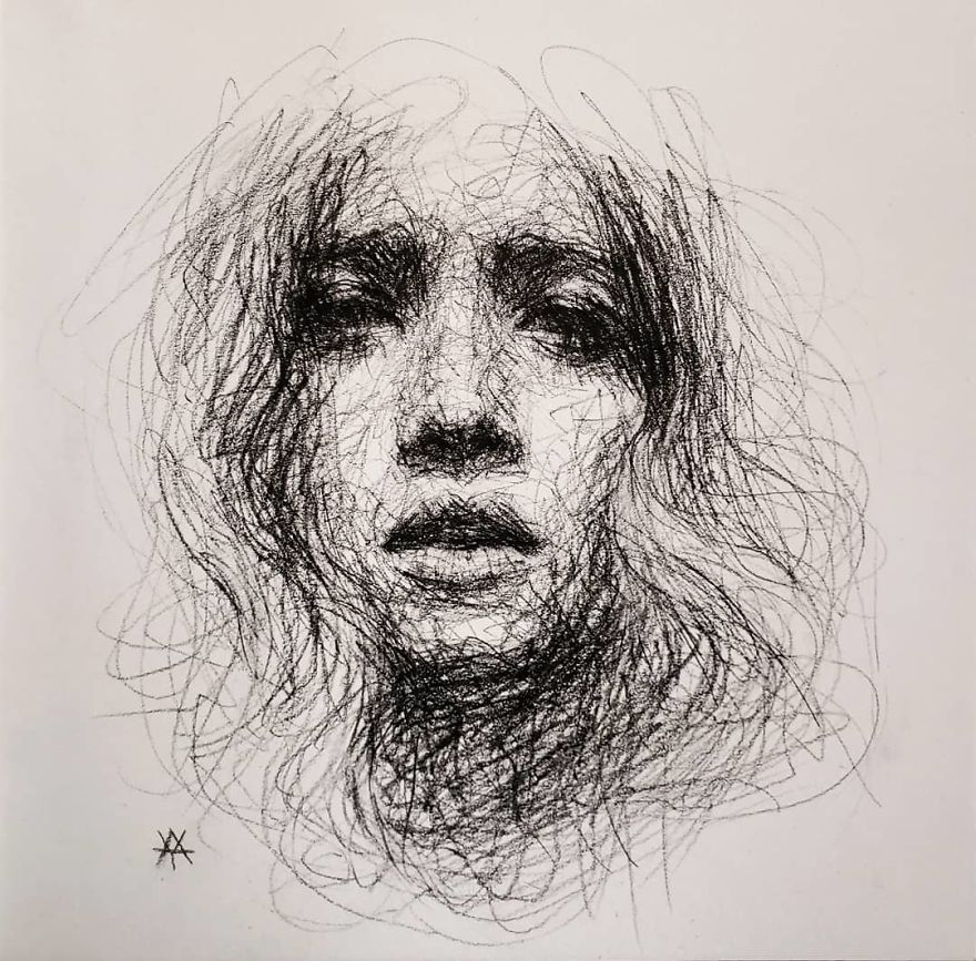 Self-Taught Artist Makes Amazing Female Portraits Based On Doodles