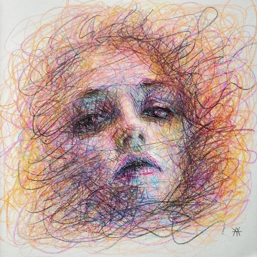 Self-Taught Artist Makes Amazing Female Portraits Based On Doodles