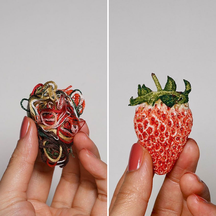 Japanese Artist Makes Embroidery So Realistic That It Makes You Want To Eat It