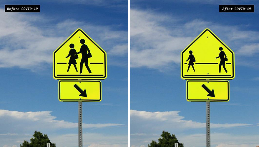 Artist Reimagines 10 Street Signs Inspired By Quarantine