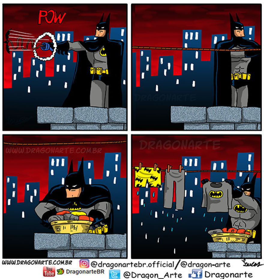 Artist Shows The Daily Lives Of Our Favorite Superheroes And The Result Is Hilarious
