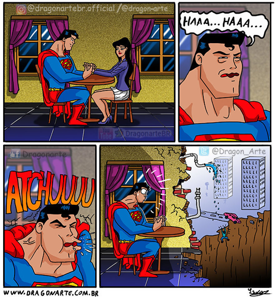 Artist Shows The Daily Lives Of Our Favorite Superheroes And The Result Is Hilarious