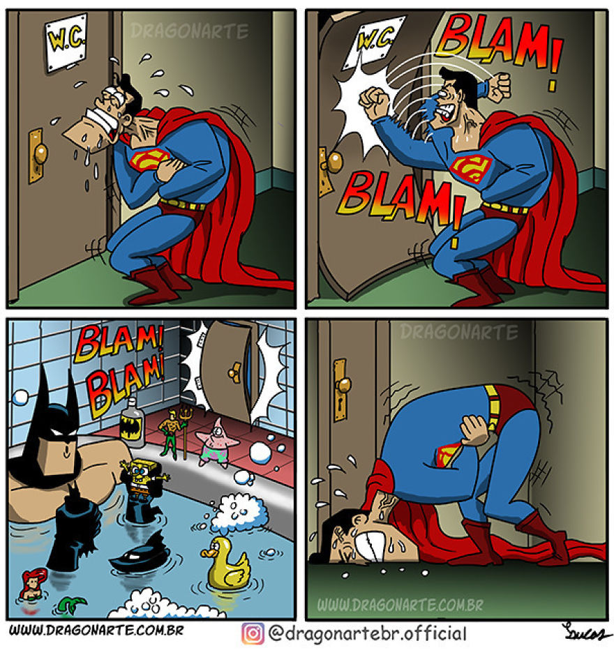 Artist Shows The Daily Lives Of Our Favorite Superheroes And The Result Is Hilarious