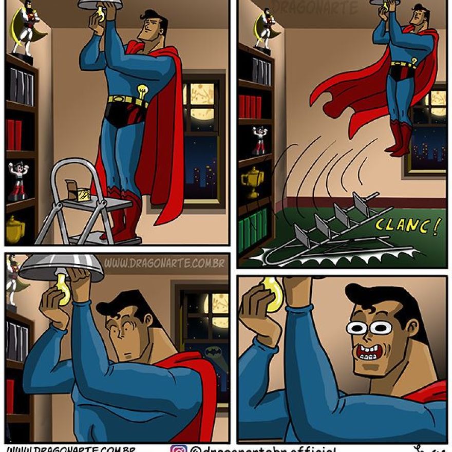 Artist Shows The Daily Lives Of Our Favorite Superheroes And The Result Is Hilarious