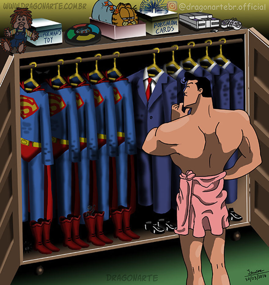 Artist Shows The Daily Lives Of Our Favorite Superheroes And The Result Is Hilarious