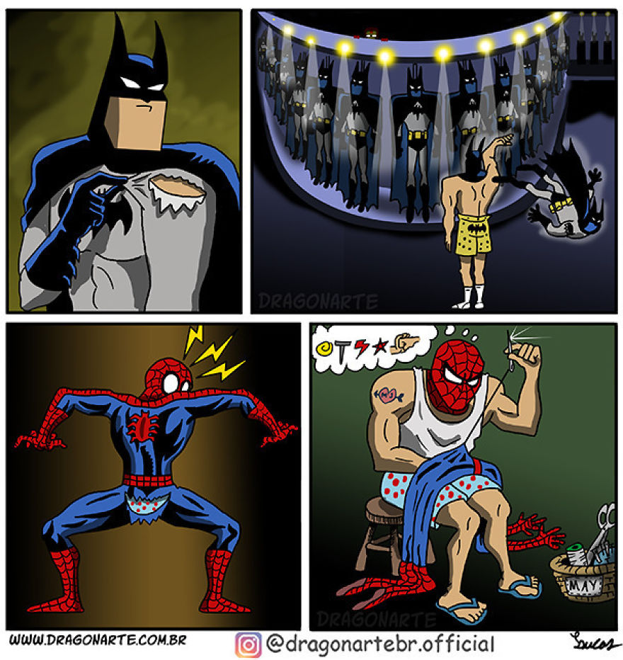 Artist Shows The Daily Lives Of Our Favorite Superheroes And The Result Is Hilarious