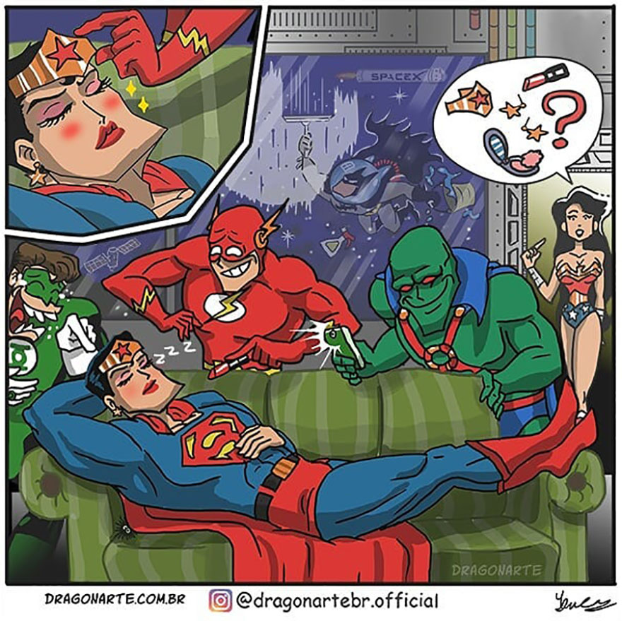 Artist Shows The Daily Lives Of Our Favorite Superheroes And The Result Is Hilarious