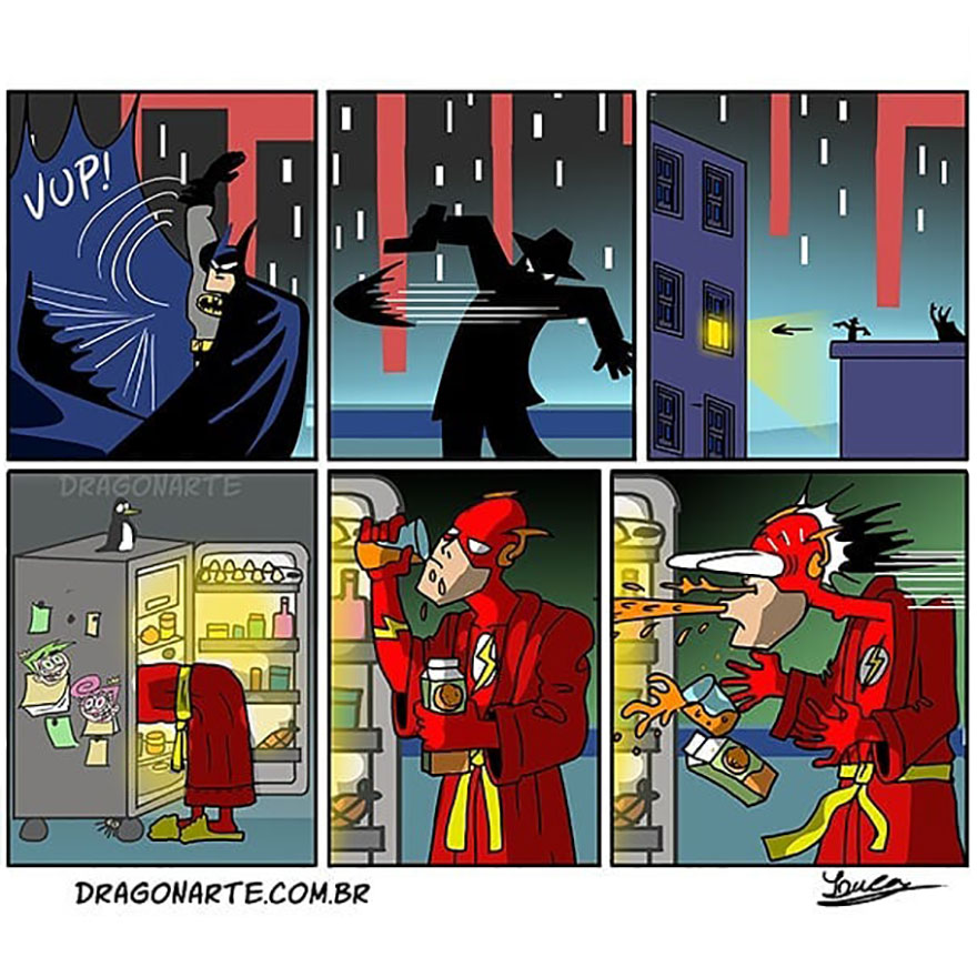 Artist Shows The Daily Lives Of Our Favorite Superheroes And The Result Is Hilarious