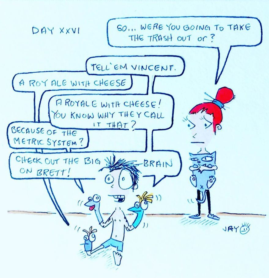 I Illustrated Each Day Of Quarantine With My Wife And A Cat (20 Pics)