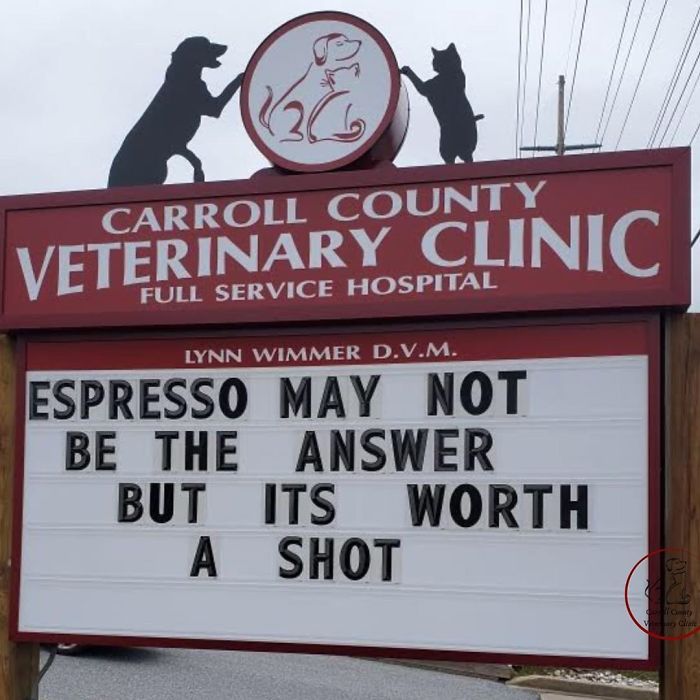 Funny-Carroll-County-Veterinary-Clinic-Signs