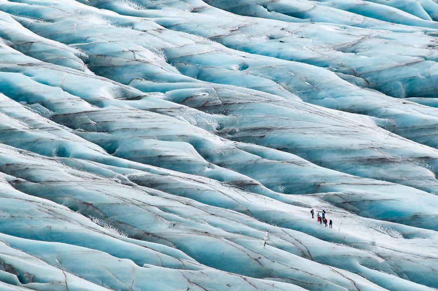 Climbing Disappearing Glaciers In Iceland - Shot From The Mountains Pouring The Glacier