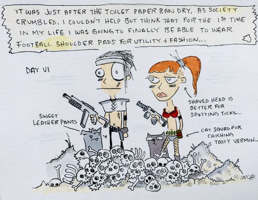 I Illustrated Each Day Of Quarantine With My Wife And A Cat (20 Pics) I Illustrated Each Day Of Quarantine With My Wife And A Cat (20 Pics)