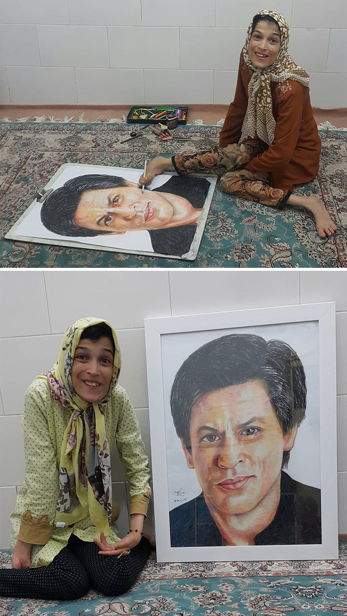 Disabled-Iranian-Artist-Draws-With-Feet-Fatemeh-Hammami-Nasrabadi
