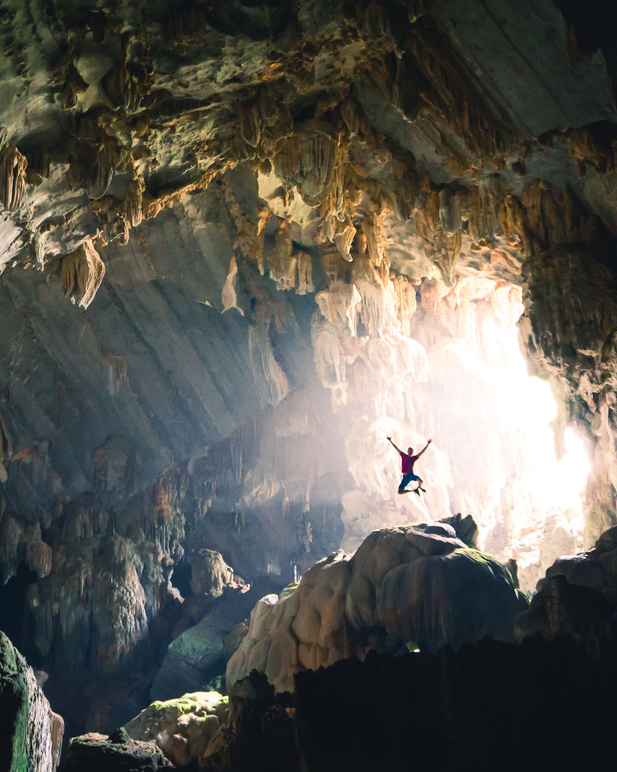 Exploring Caves In Laos