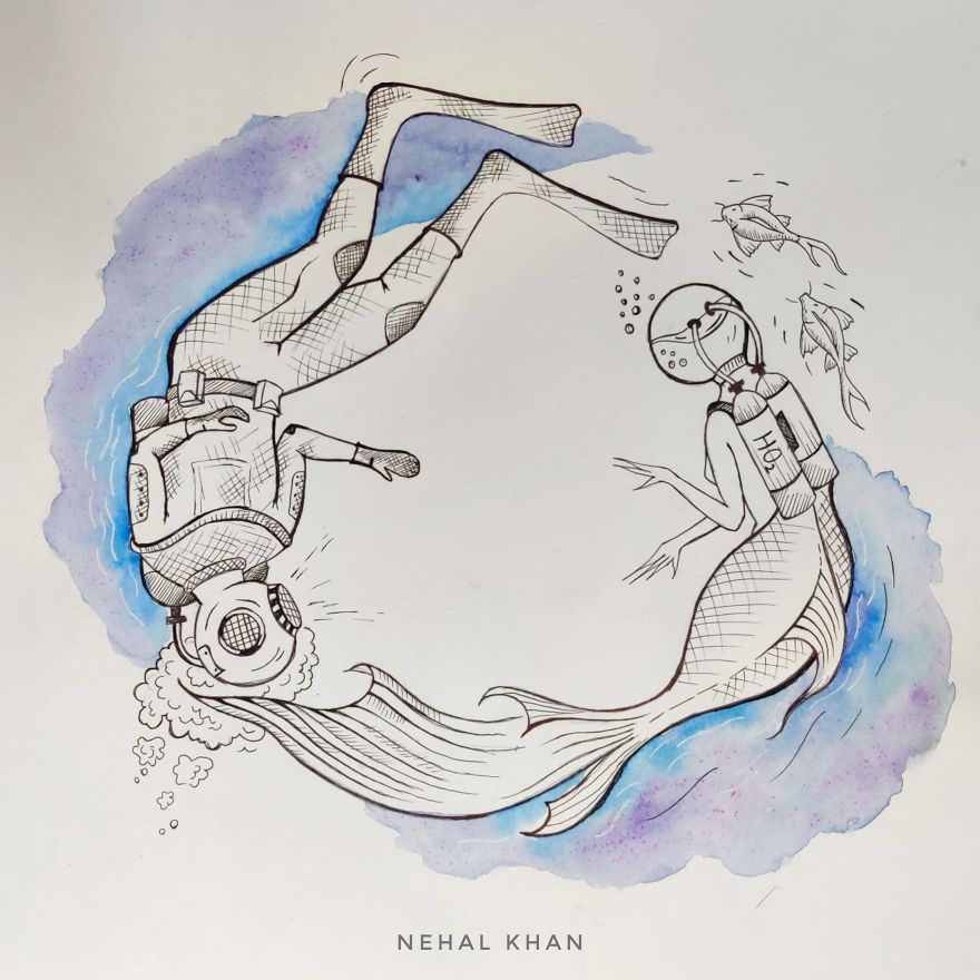 Save Our Ocean - Inktober 2019 - Nehal Khan