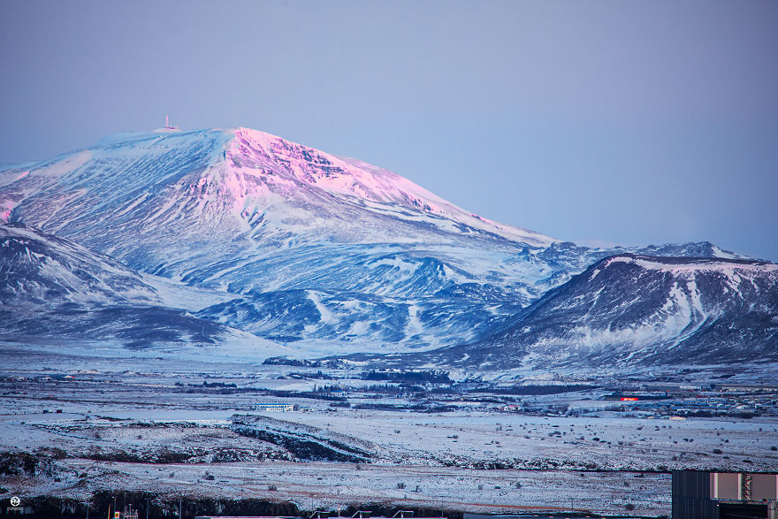 Texture Of The Mt. Esja In The Winter Sun - Reykjavik, View From The Hallgrímskirkja​​​​​​​