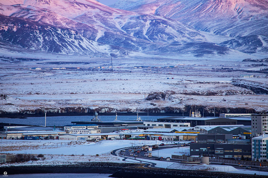 Texture Of The Mt. Esja In The Winter Sun - Reykjavik, View From The Hallgrímskirkja​​​​​​​