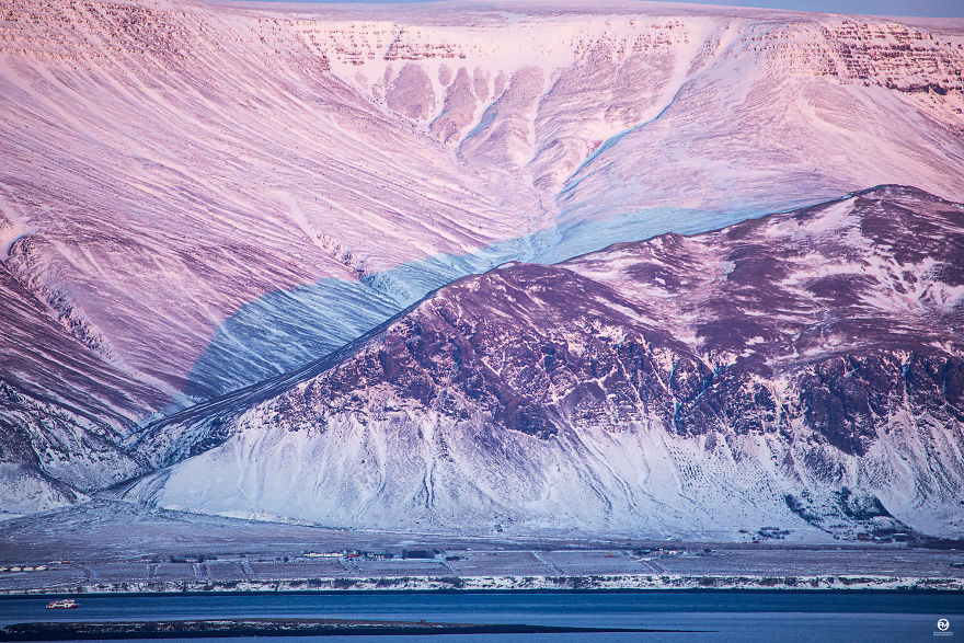 Texture Of The Mt. Esja In The Winter Sun - Reykjavik, View From The Hallgrímskirkja​​​​​​​