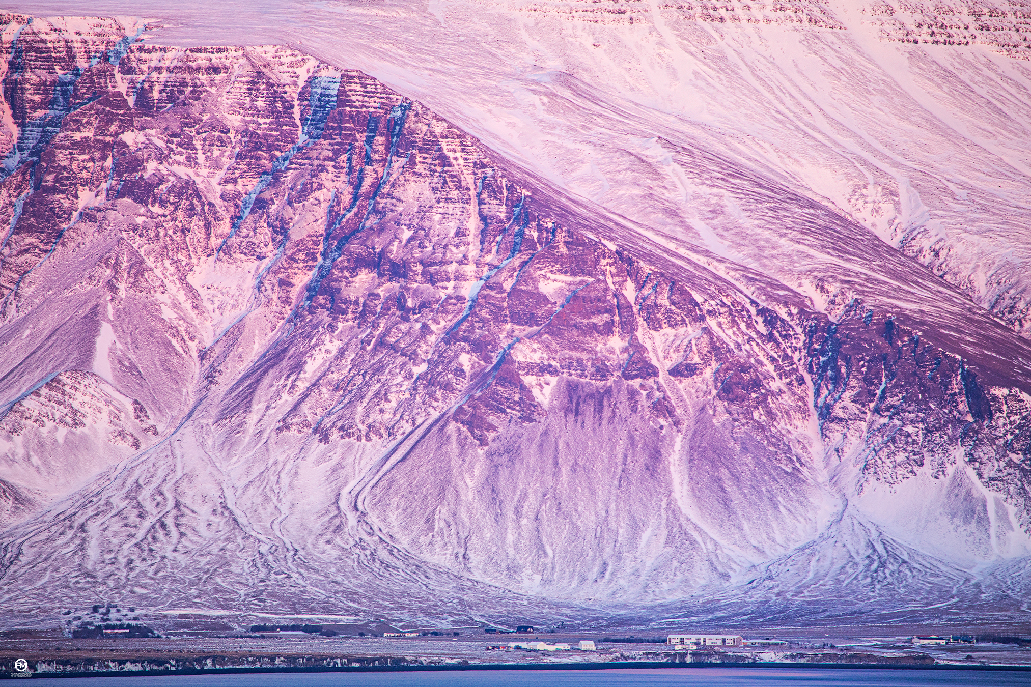 Texture Of The Mt. Esja In The Winter Sun – Reykjavik, View From The Hallgrímskirkja​​​​​​​