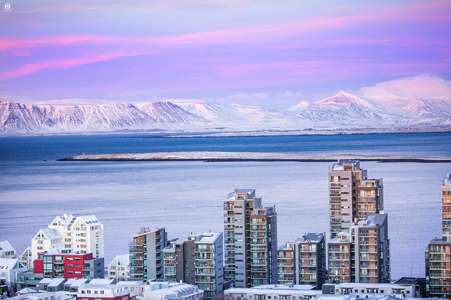 Texture Of The Mt. Esja In The Winter Sun - Reykjavik, View From The Hallgrímskirkja​​​​​​​