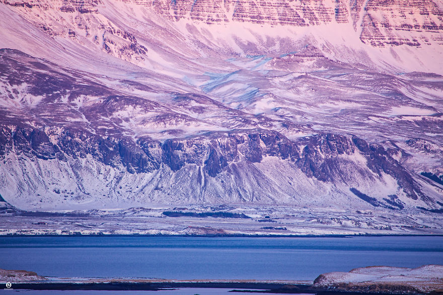 Texture Of The Mt. Esja In The Winter Sun - Reykjavik, View From The Hallgrímskirkja​​​​​​​