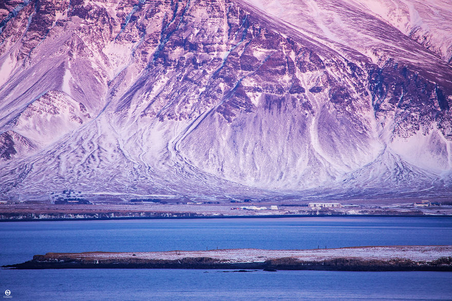 Texture Of The Mt. Esja In The Winter Sun - Reykjavik, View From The Hallgrímskirkja​​​​​​​