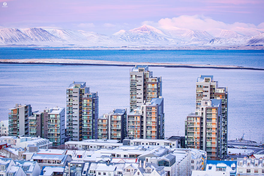 Texture Of The Mt. Esja In The Winter Sun - Reykjavik, View From The Hallgrímskirkja​​​​​​​
