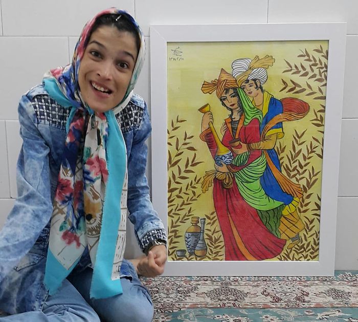 Disabled-Iranian-Artist-Draws-With-Feet-Fatemeh-Hammami-Nasrabadi