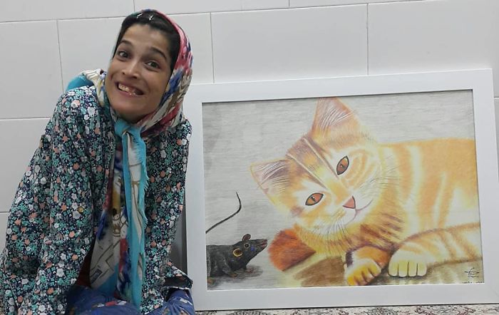 Disabled-Iranian-Artist-Draws-With-Feet-Fatemeh-Hammami-Nasrabadi