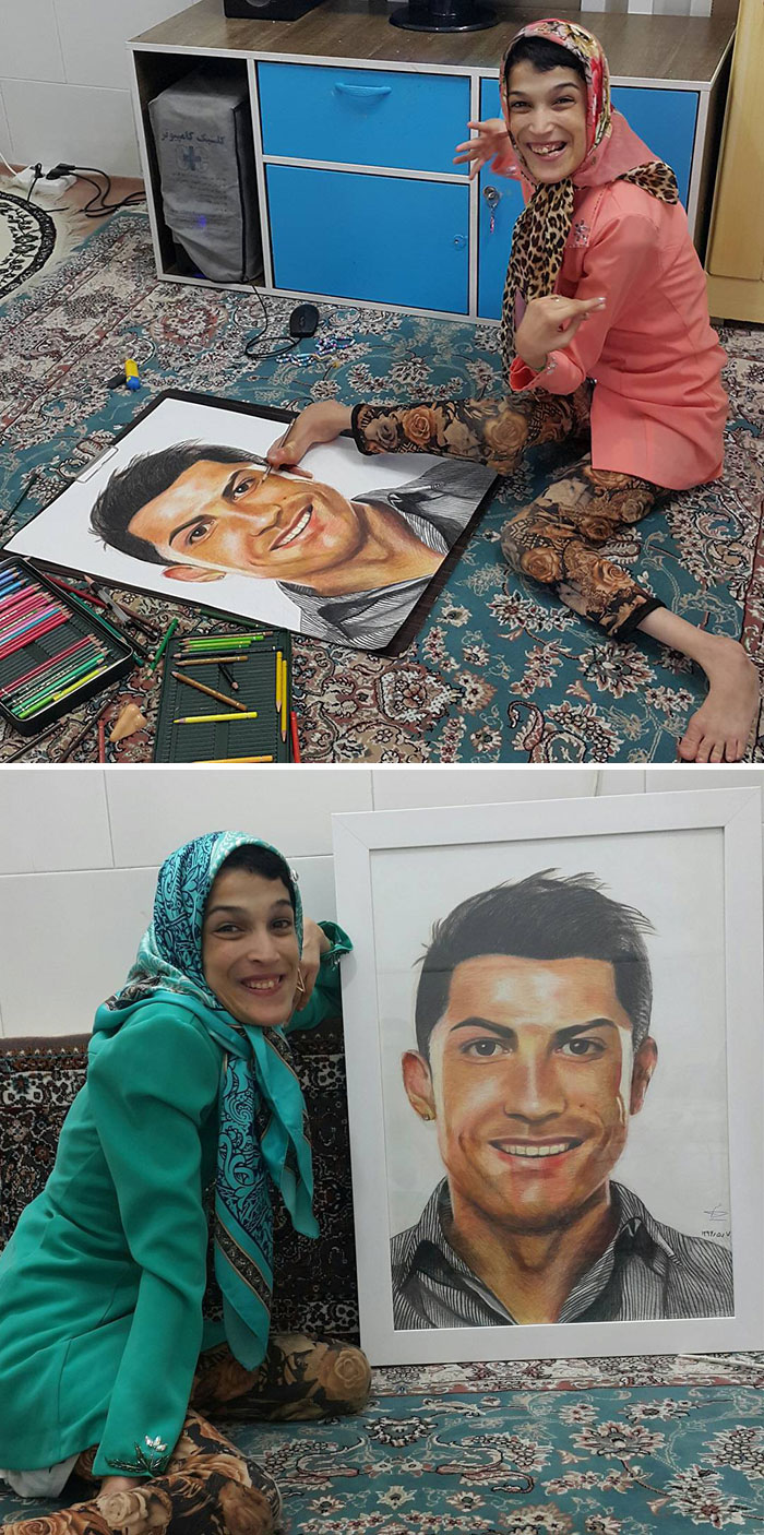 Disabled-Iranian-Artist-Draws-With-Feet-Fatemeh-Hammami-Nasrabadi