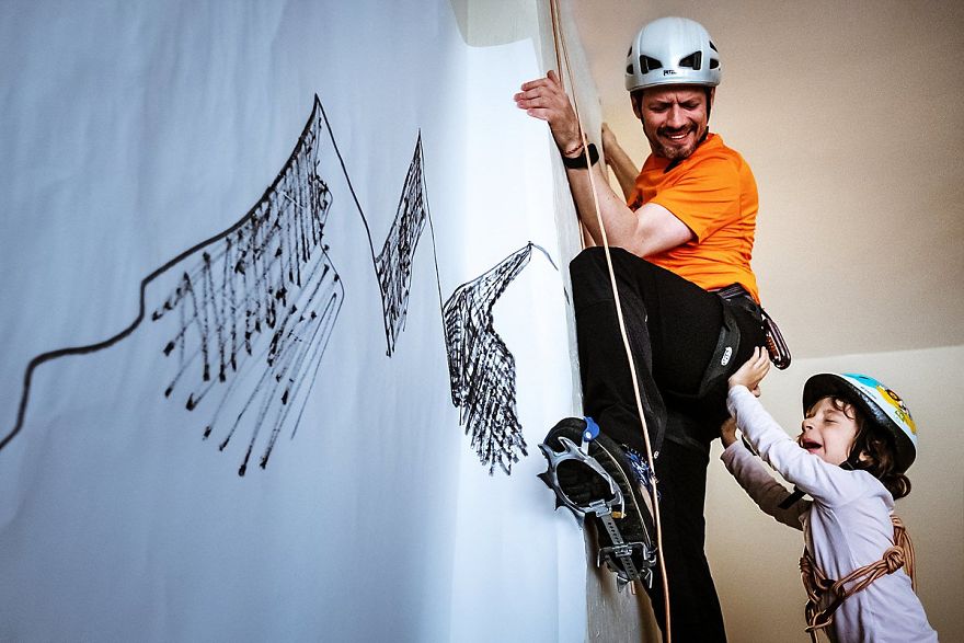 My Daughter And I Take Fun Travel Photos In Lockdown, We Are On Day 36 Of Our Mountain Adventure At Home My Daughter And I Take Fun Travel Photos In Lockdown, We Are On Day 36 Of Our Mountain Adventure At Home