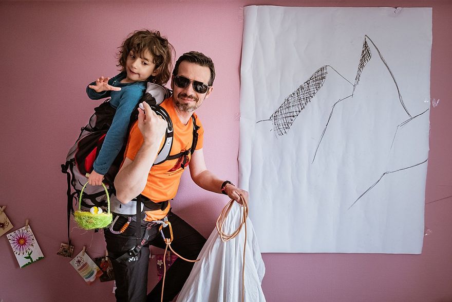 My Daughter And I Take Fun Travel Photos In Lockdown, We Are On Day 36 Of Our Mountain Adventure At Home My Daughter And I Take Fun Travel Photos In Lockdown, We Are On Day 36 Of Our Mountain Adventure At Home