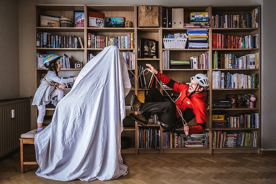 My Daughter And I Take Fun Travel Photos In Lockdown, We Are On Day 36 Of Our Mountain Adventure At Home My Daughter And I Take Fun Travel Photos In Lockdown, We Are On Day 36 Of Our Mountain Adventure At Home