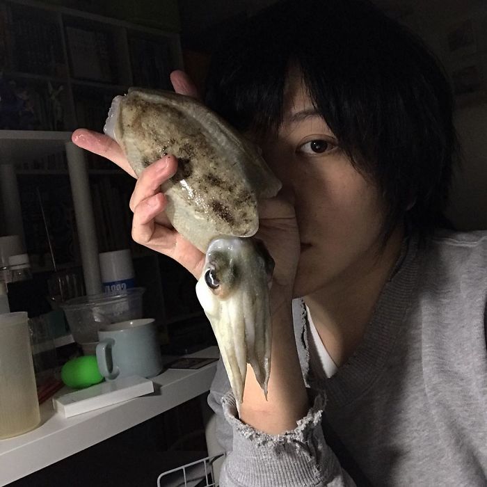 Japanese Artist Creates Incredibly Realistic Drawing Of A Squid That Looks Like A High-Resolution Photograph